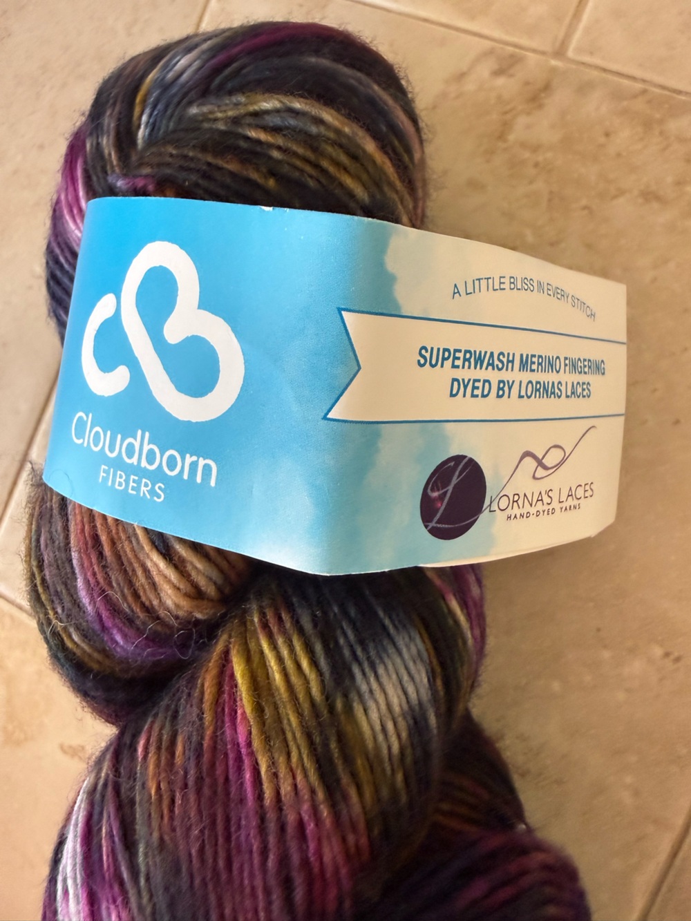 Cloudborn Fibers Superwash Merino Hand-Dyed by Lorna’s Laces Yarn - Multicolor